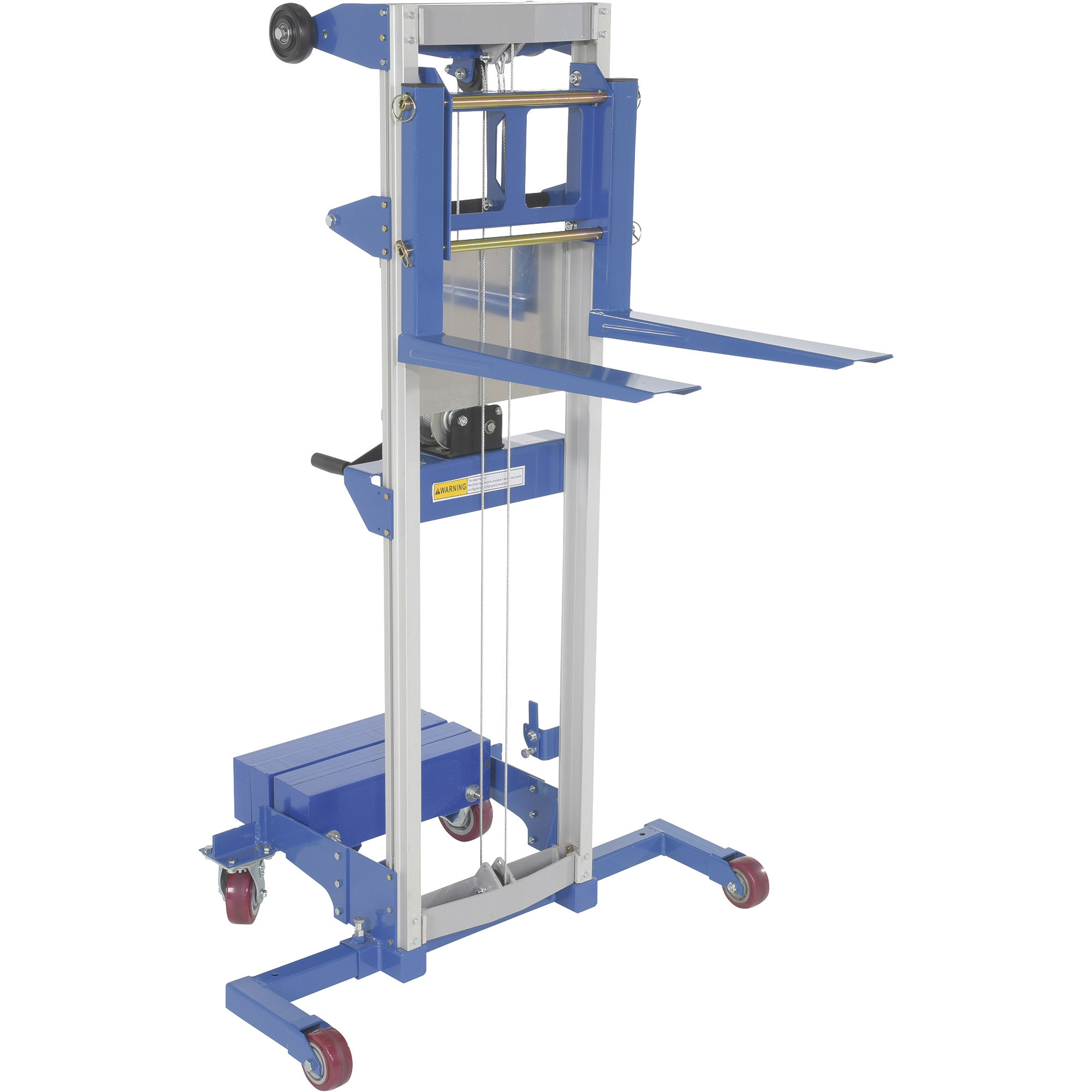 Vestil Hand Winch Lift Truck - 500-Lb. Capacity, Steel and Aluminum, Counterbalance Design, Model# A-LIFT-CB